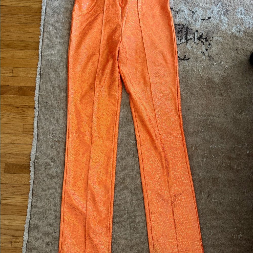 Saks Potts Shimmer Orange Pants